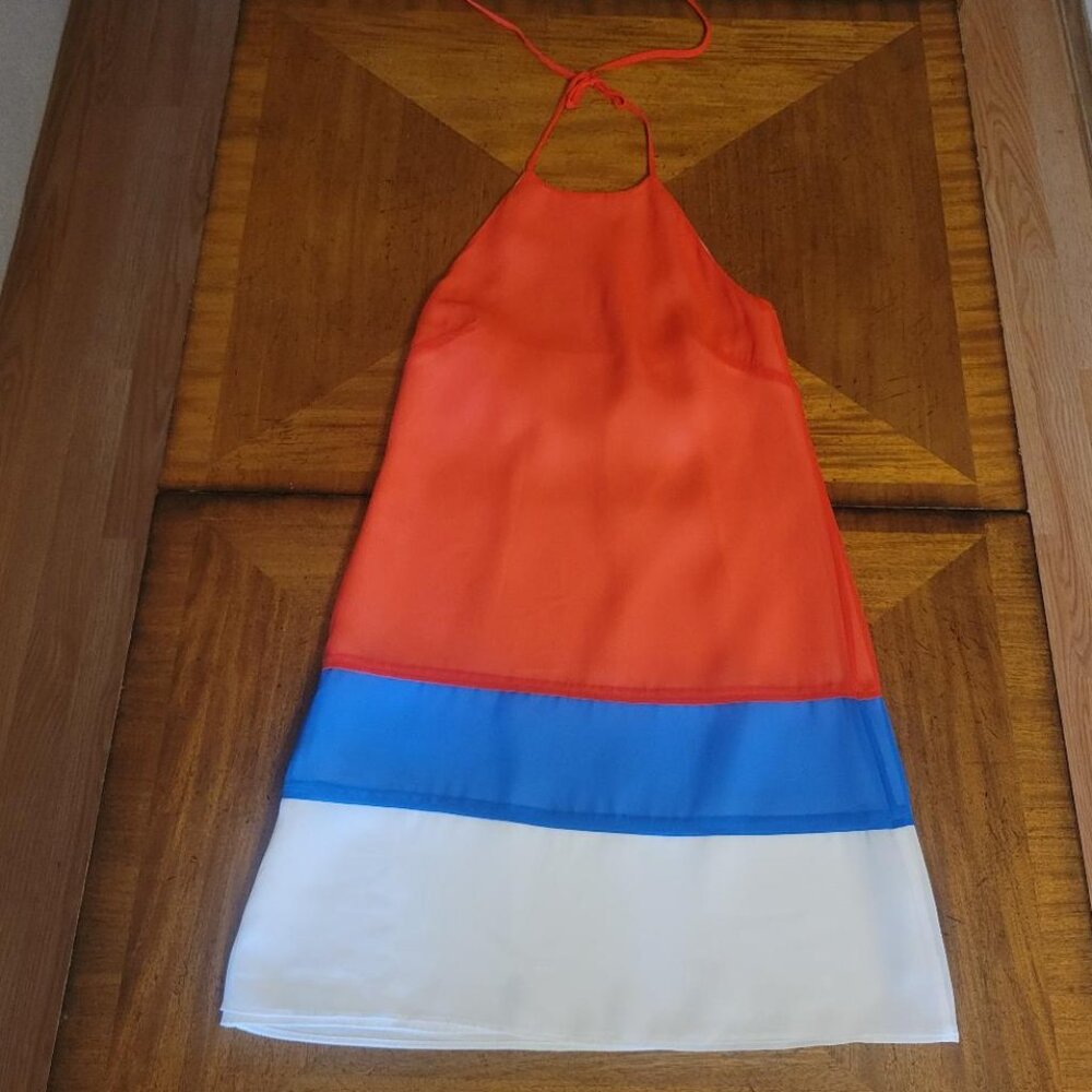 Gianni Bini Red, White & Blue Halter Dress